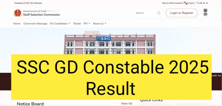 SSC GD Constable 2025 Result